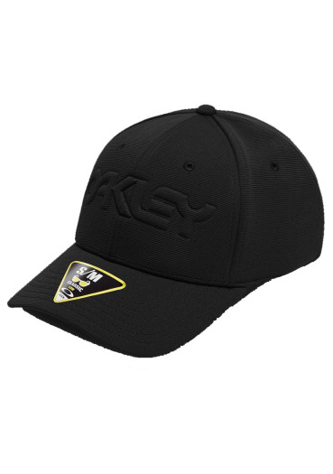 detail Oakley 6 Panel Stretch Hat Embossed Blackout
