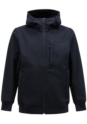 detail Peak Performance M Softshell Hood Jacket Black