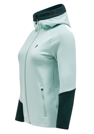 detail Peak Performance W Rider Zip Hood Delta Green/Scarab Green