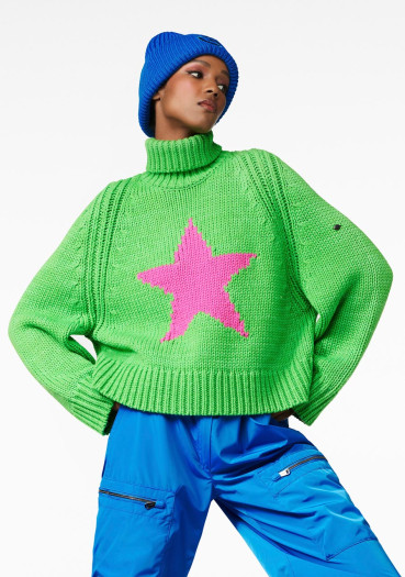 detail Dámský svetr Goldbergh Beauty Long Sleeve Knit Sweater flash green