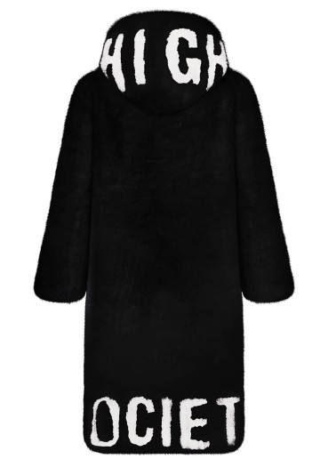 detail High Society Paloma faux fur coat 5000 black/white