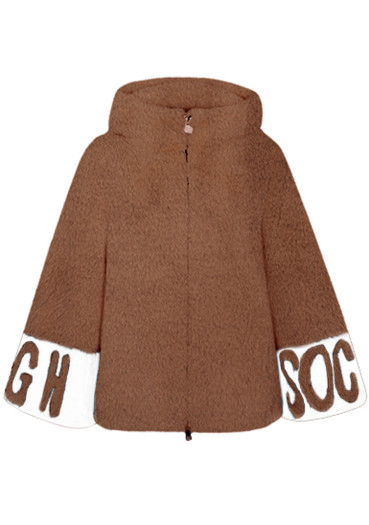 detail Dámský kabát High Society Eden faux fur jacket 8000 camel/white