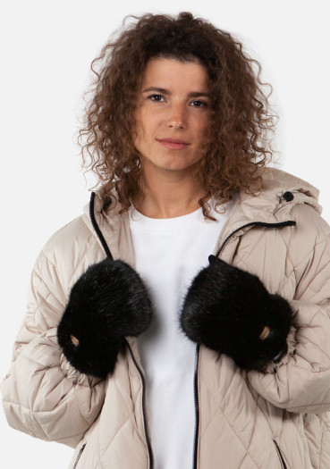 detail Dámské palčáky Barts Fur Mitts Black