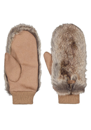 detail Barts Fur Mitts Heather Brown