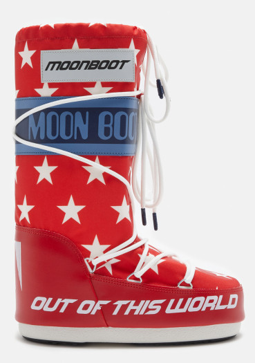 detail Dámské boty Moon Boot Icon Retrobiker 003 White Stars