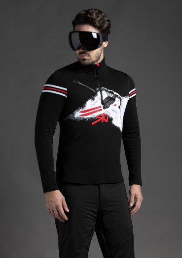 detail Pánský svetr Newland N3 3392/108 Man 1/2 Zip Black/White