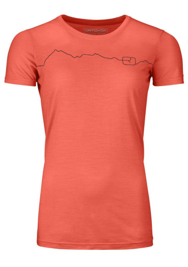 detail Dámské triko Ortovox 150 Cool Mountain TS W Coral