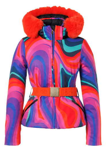 detail Dámská bunda Goldbergh Muse Faux Border Ski Jacket Absinthe Rainbow