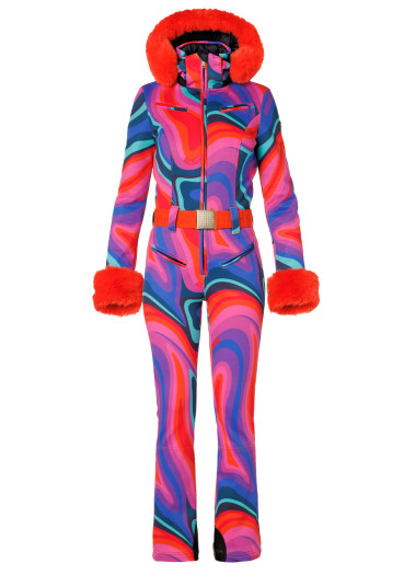detail Dámská kombinéza Goldbergh La Fete Faux Border Ski Suit Absinthe Rainbow