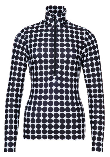 detail Dámský rolák Goldbergh Impress Ski Pully Black Retro Dot