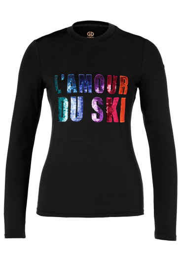 detail Dámské triko Goldbergh Le Coeur Long Sleeve Tee Black