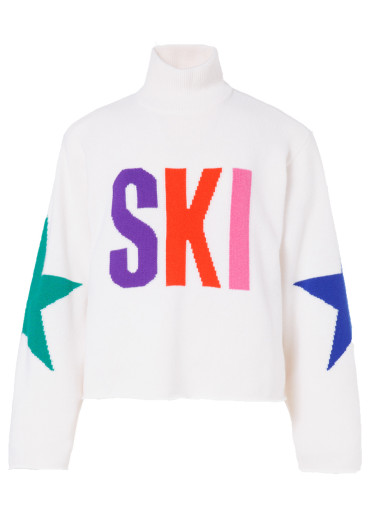 detail Dámský svetr Goldbergh Calore Long Sleeve Knit Sweater White