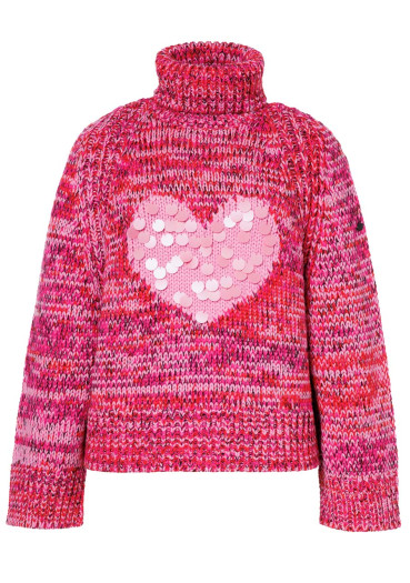 detail Dámský svetr Goldbergh Aimee Long Sleeve Knit Sweater Flame/Pink