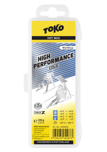 detail Skluzný vosk Toko Triplex WC HIgh Performance Cold 120g modrý parafín
