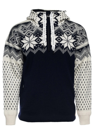 detail Dale of Norway Vegard WP masculine hoodie C00 Navy Offwhite Smoke