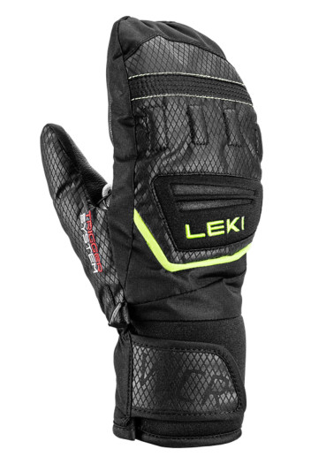 detail Rukavice Leki WCR Team 3D Junior Mitt – Black/Ice Lemon