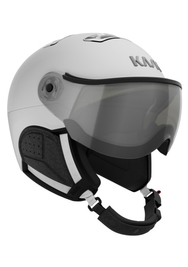 detail Sjezdová helma, Kask SHE00060-Photomr-286 White/Silver Chrome Visor