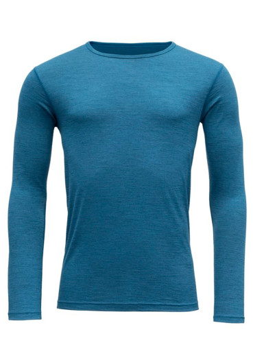 detail Pánské triko Devold Breeze Merino 150 Shirt Man Blue Melange