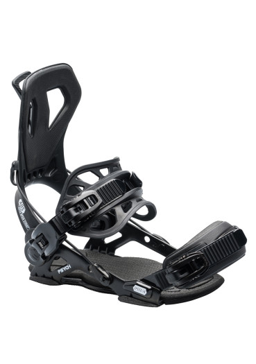 detail vázání na snowboard GNU Psych Black