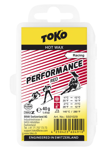 detail Toko Triplex Performance 40g červený parafín