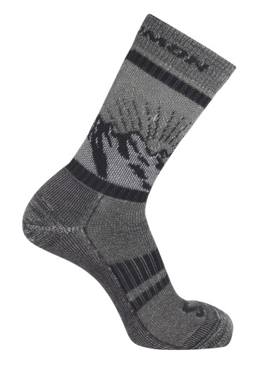 detail Salomon Ponožky Retro Wool Crew Black/Asphalt