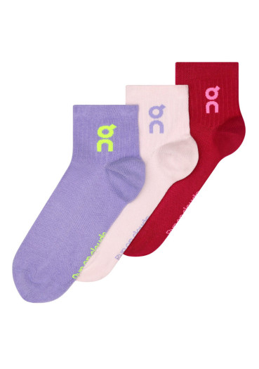 detail Dámské ponožky On Running Logo Sock Mid 3P, Orchid/Comet