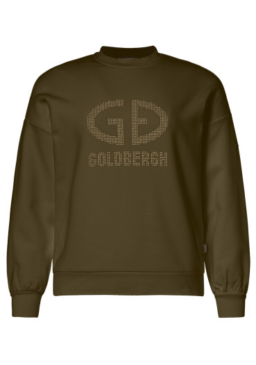 detail Dámská mikina Goldbergh Alessandra Crew Neck Sweater Dark Olive