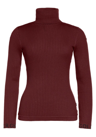 detail Dámský rolák Goldbergh Mira Long Sleeve Knit Sweater Vino Rosso