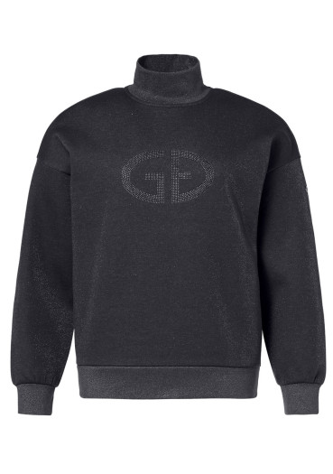 detail Dámská mikina Goldbergh Sizzle Turtle Neck Sweater Black Lurex Melange