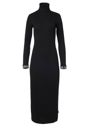 detail Dámské šaty Goldbergh Mireille Long Sleeve Knit Dres Black