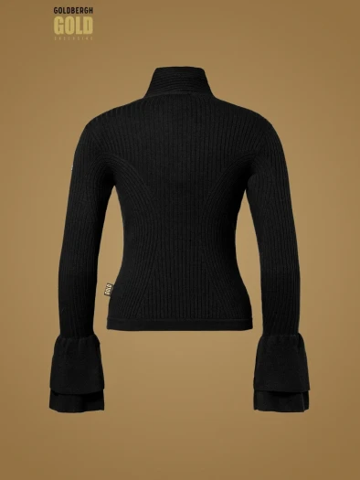 detail Dámský svetr Goldbergh Fiori Long Sleeve Knit Sweater Black