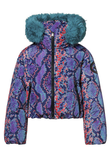 detail Dámská bunda Goldbergh Lucinda Ski Jacket Faux Border Snake Turchese
