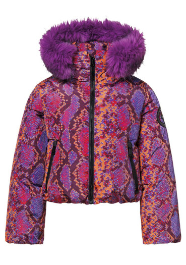 detail Dámská bunda Goldbergh Lucinda Ski Jacket Faux Border Snake Pink