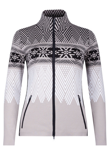 detail Dámský svetr Newland N4 6704/0097 Lady Full Zip Stone/White