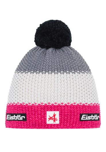 detail Pánská čepice Eisbär-Star Pompon MÜ SA-pinkmeliert-white-graumele