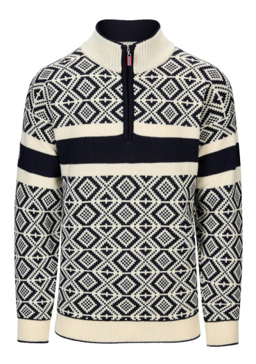 detail Pánský svetr Dale of Norway Cortina 2026 Masc. Sweater Navy Offwhite