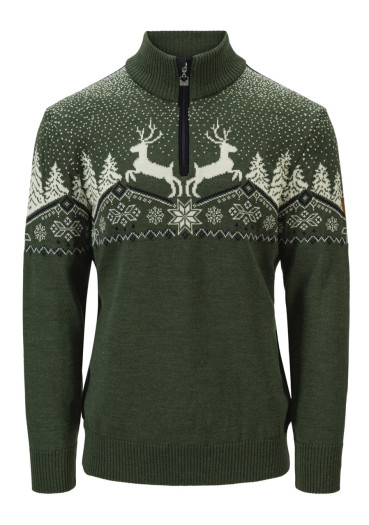 detail Pánský svetr Dale of Norway Dale Christmas Masc Sweater Loden Offwhite Navy
