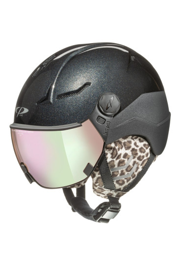 detail Lyžařská helma CP COYA+ / black sparkling / black s.t. leo ears