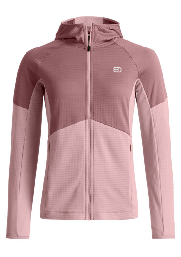 detail Dámská mikina Ortovox Fleece Light Grid Hoody W Dawn Rose