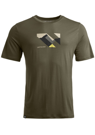 detail Pánské triko Ortovox 140 Cool Landscape T-shirt M Dark Wild Herbs