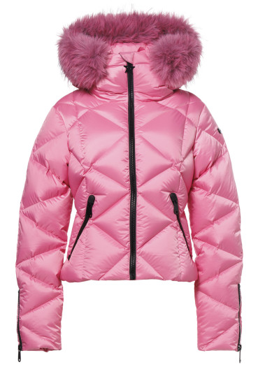 detail Dámská bunda Goldbergh Harumi Ski Jacket Faux Border Pink Cosmos