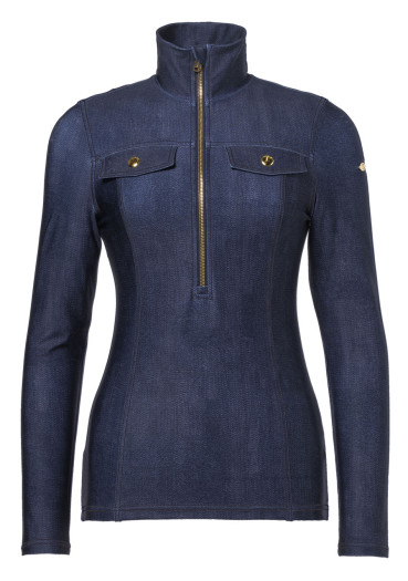 detail Dámský rolák Goldbergh Yunnai Ski Pully Raw Denim