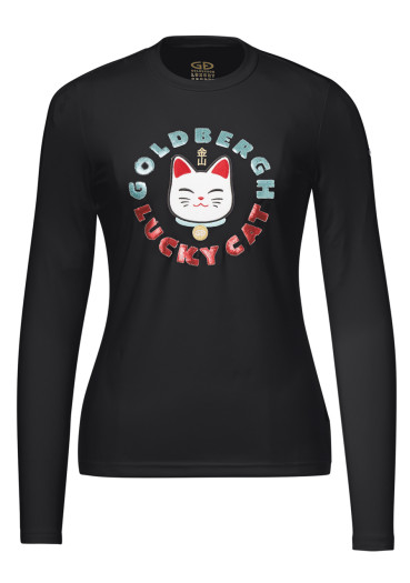 detail Dámské triko Goldbergh Neko Long Sleeve Top Black