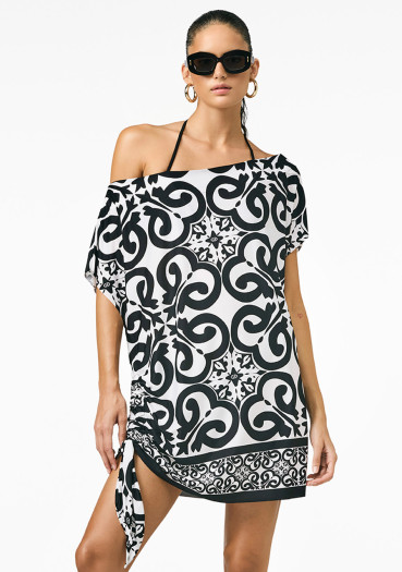 detail Dámské šaty na plavky Goldbergh Rosetta dress Black/White