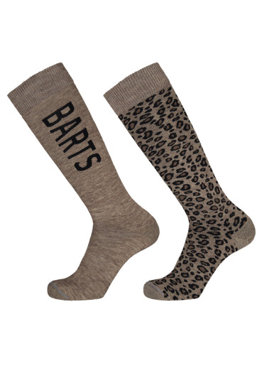 detail Barts Basic Skisock 2 Pack Print taupe