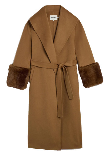 detail APPARIS Jill Wool Coat Camel/Mink