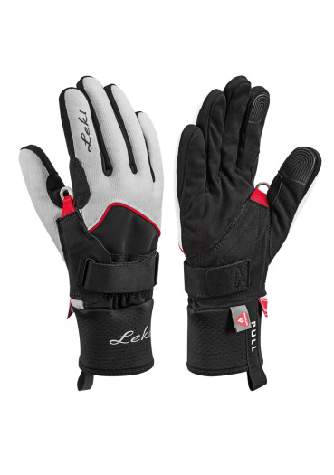 detail Dámské rukavice Leki Nordic Thermo Shark Lady white-black-red