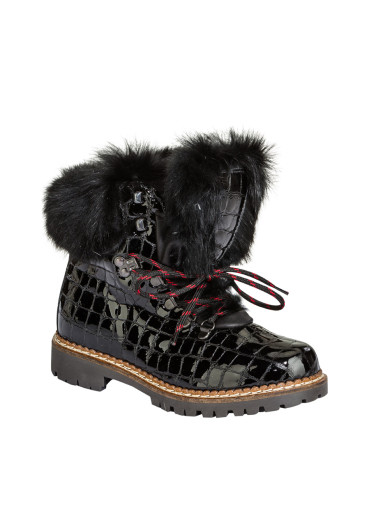 detail Dámské zimní boty Nis 1515404/A Scarponcino Pelle Vittelo Black