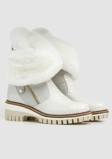 detail Dámské zimní boty Nis 2015457/2 Scarponcino Zip Pelle St. Rettile Latte/Rex