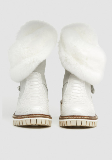 detail Dámské zimní boty Nis 2015457/2 Scarponcino Zip Pelle St. Rettile Latte/Rex